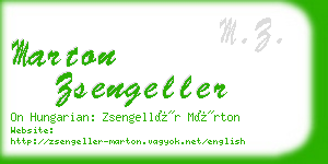 marton zsengeller business card